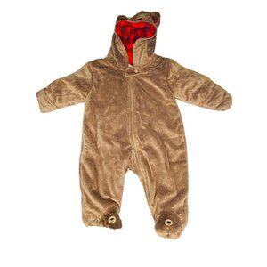 Just For You Carter’s Brown Teddy Bear Baby Outerwear One Piece 3M